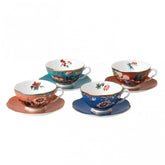 Wedgwood Paeonia Blush Teacup & Saucer Set of 4 Dalmazio Design